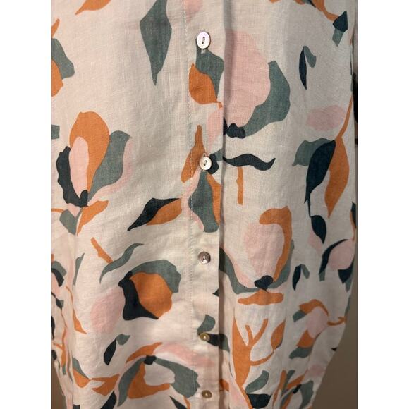 Rachel Zoe Floral Linen Button Front Mini Shirt Dress Size Small - Picture 3 of 8